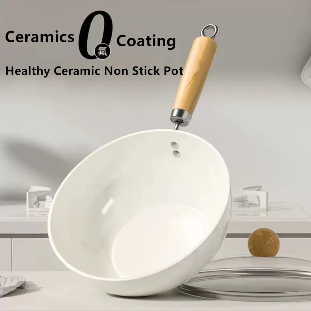 Padella in ceramica antiaderente per bistecche, pancake e fritture, adatta a fornelli a induzione e a gas, speciale per uso domestico.