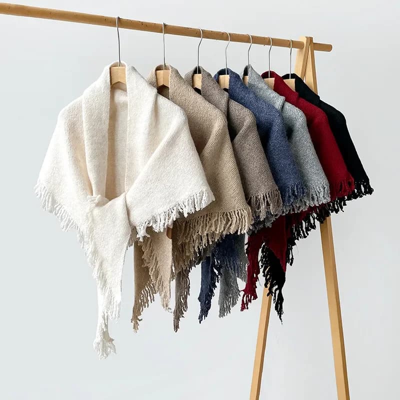 2026 Autumn Winter New Temperament Knitted Shawl Women Fringed Cardigan Air Conditioner Shawl Office Cape Scarf