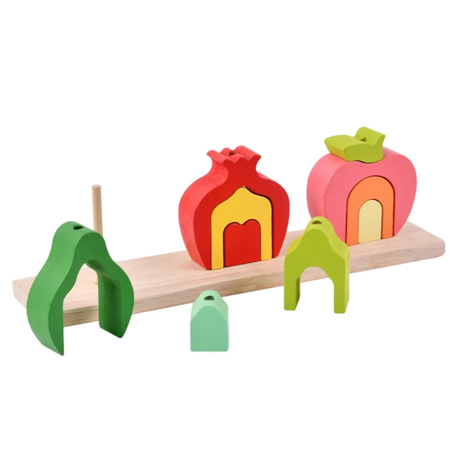 Giocattoli Impilabili Set di Colonne a Forma di Verdure, Educativi per lo Sviluppo Precoce, Regali per Neonati, Giocattoli Educativi