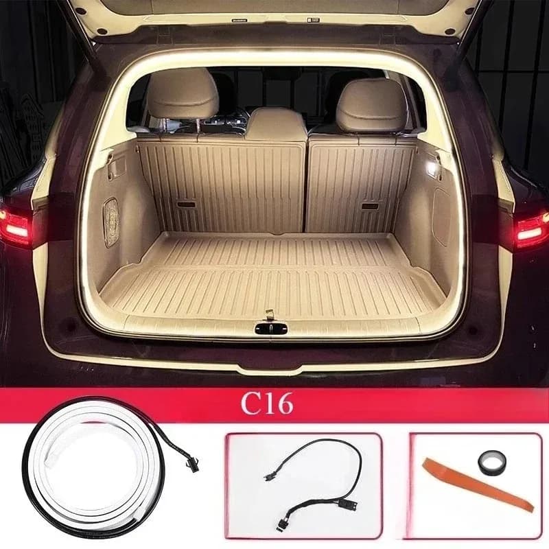 For Leapmotor C10 C16 Trunk Atmosphere Light Flexible Silicone LED Strip Tailgate Auto on/Off Interior Styling Accessories Car