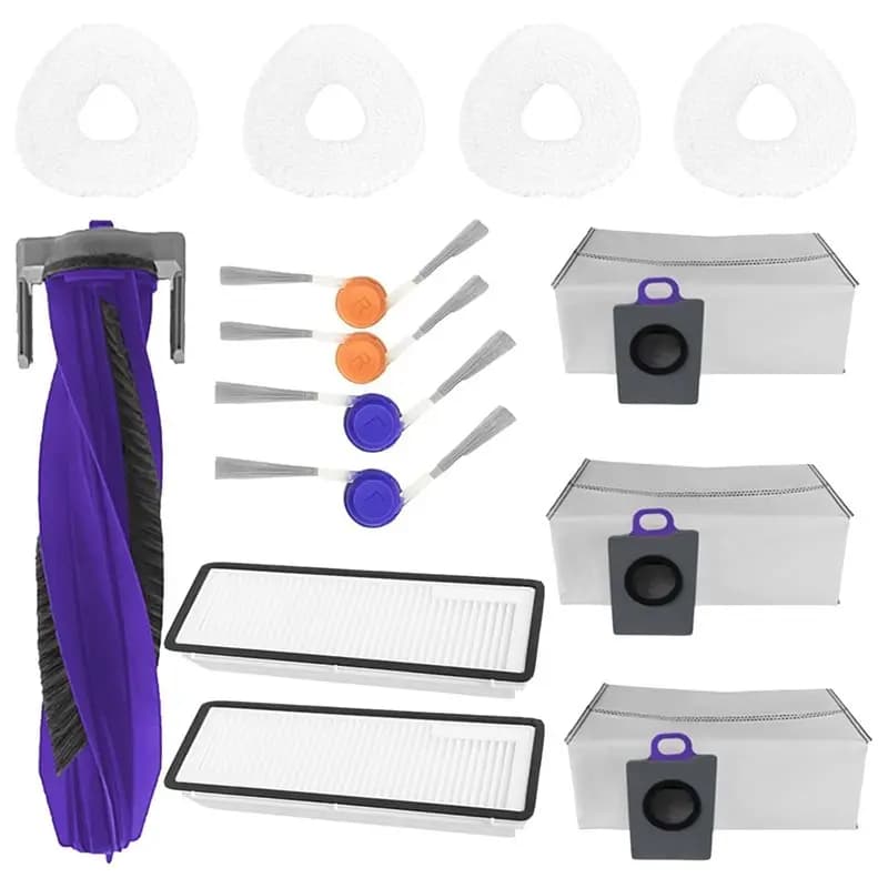 A65Z For Narwal Freo X10 Pro Robot Vacuum Accessories Kit- Includes 14 Items Main Brush, Side Brush, Filter, Dust Bags, Mop Pad