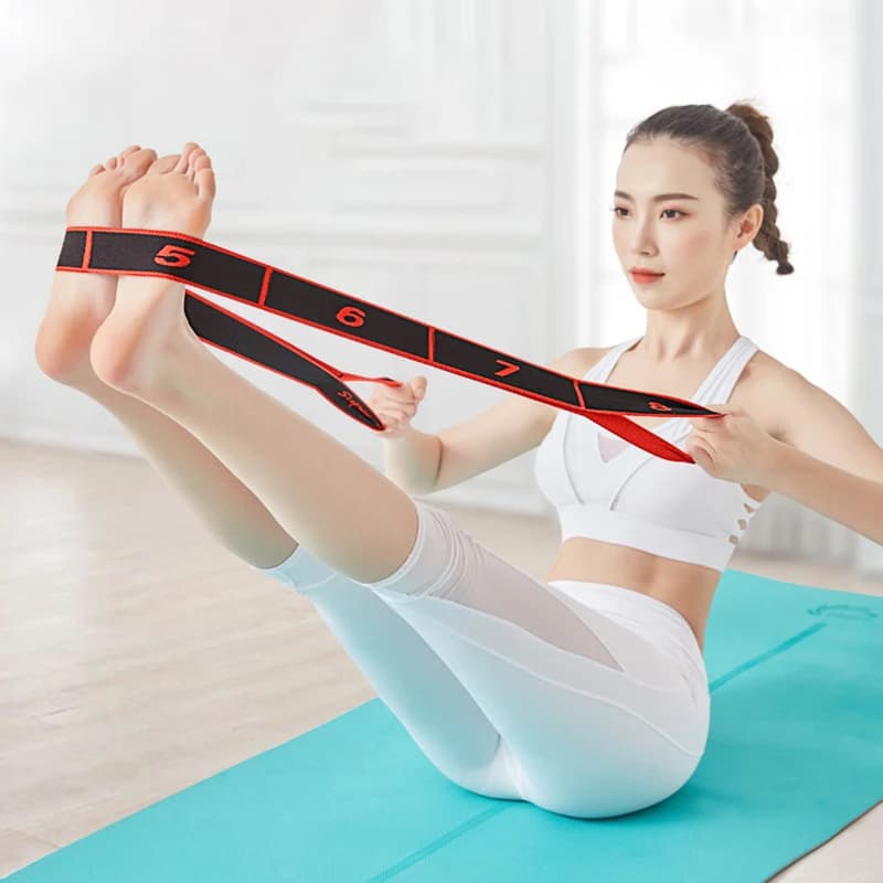 ● Fasce Elastiche Multifunzionali per Yoga e Pilates, Cinghie per Esercizi di Resistenza, Cintura Elastica per Danza Latina e Stretching