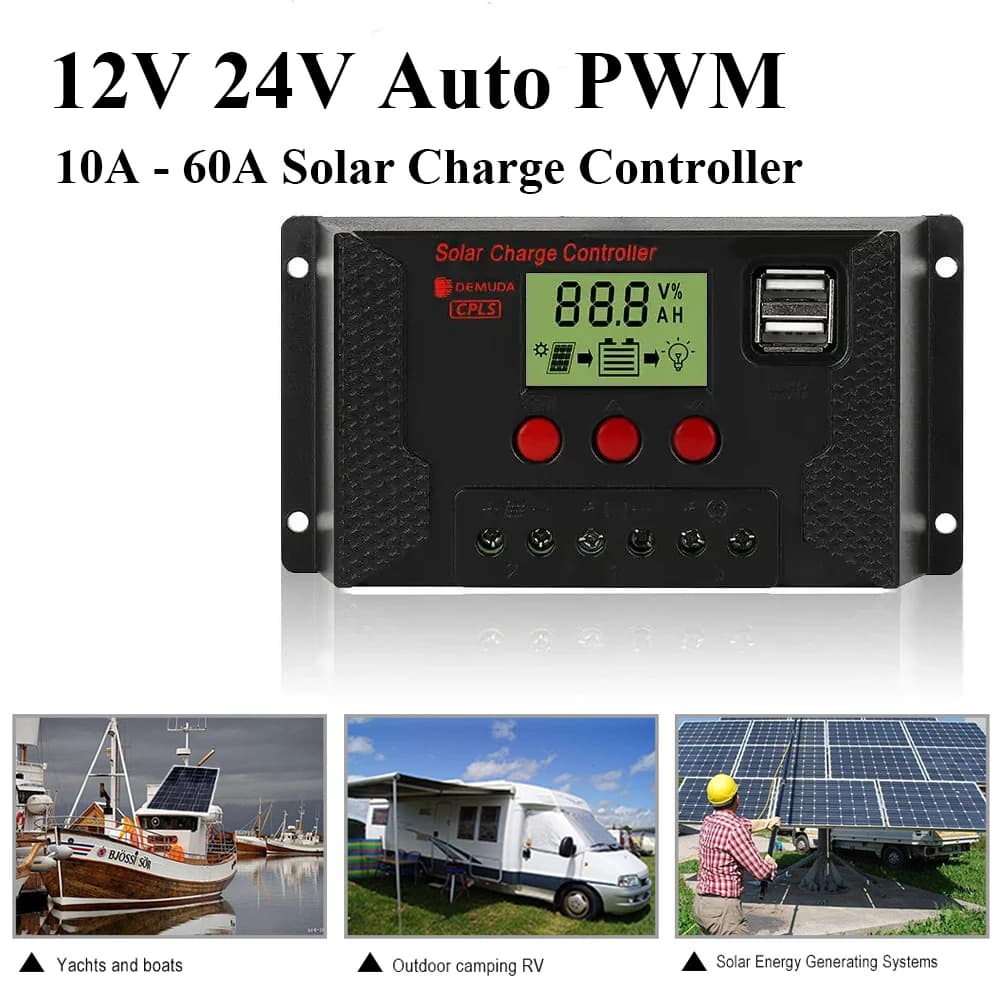 Regolatore di carica solare 12V 24V Auto.