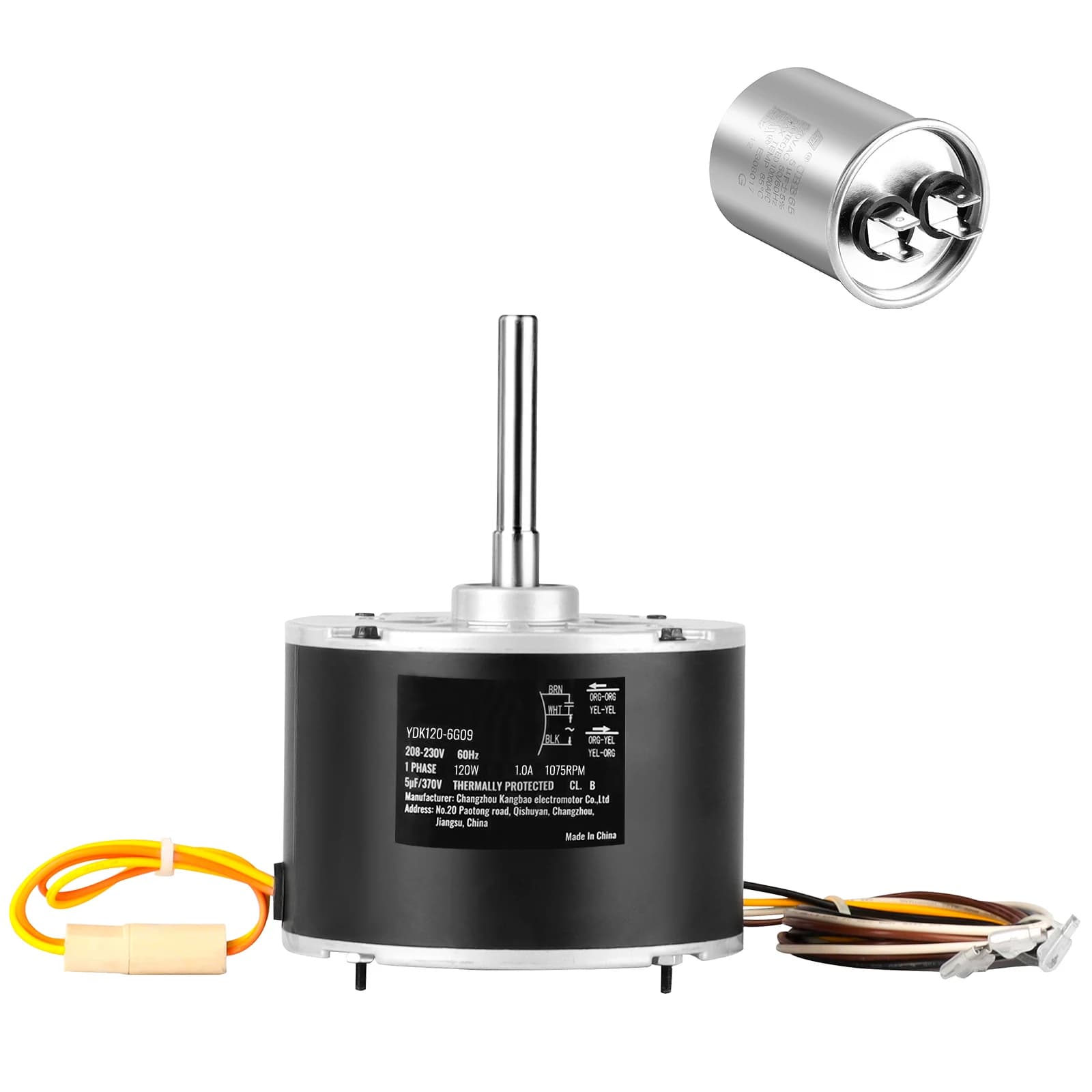 VEVOR Condenser Fan Motor 208-230V OEM Standard Upgraded Condenser Single Phase Motor Explosion-proof Capacitor