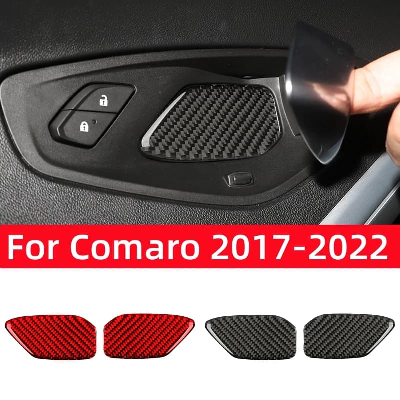 Car Accessories for Chevrolet Camaro 2017-2022, Interior Decoration in Carbon Fiber, Decorative Wall decal for Handle Door, Cover Frame