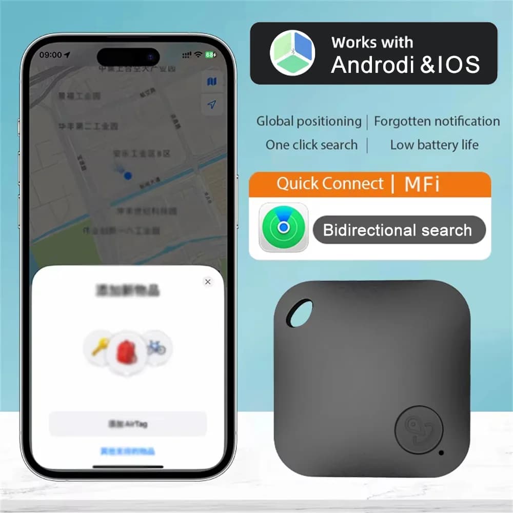 Il localizzatore di tag GPS Bluetooth intelligente funziona con l'APP Android IOS Dispositivo di promemoria anti-smarrimento Localizzatore di chiavi per auto Localizzatore di animali domestici