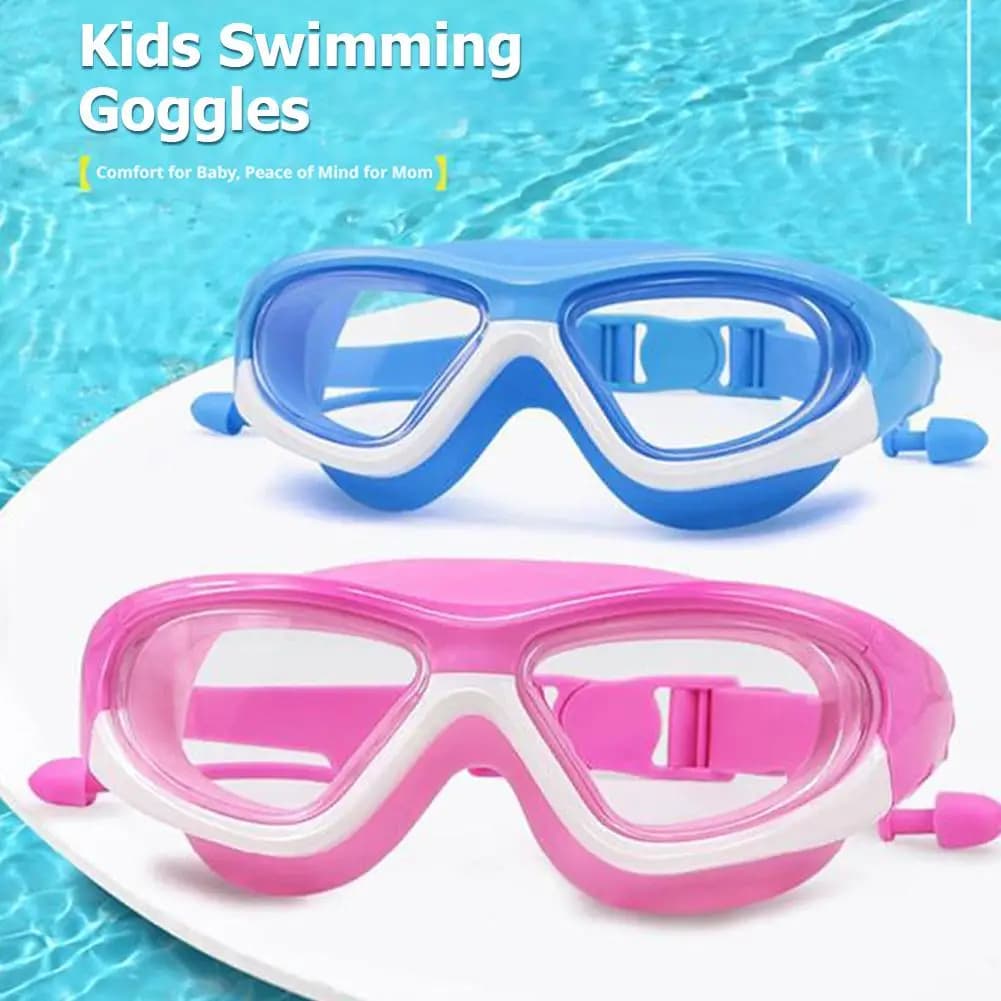 New Kids Swimming Goggles, Professional Diving Goggles for Boys and Girls, Waterproof Big Box Snapproof Goggles