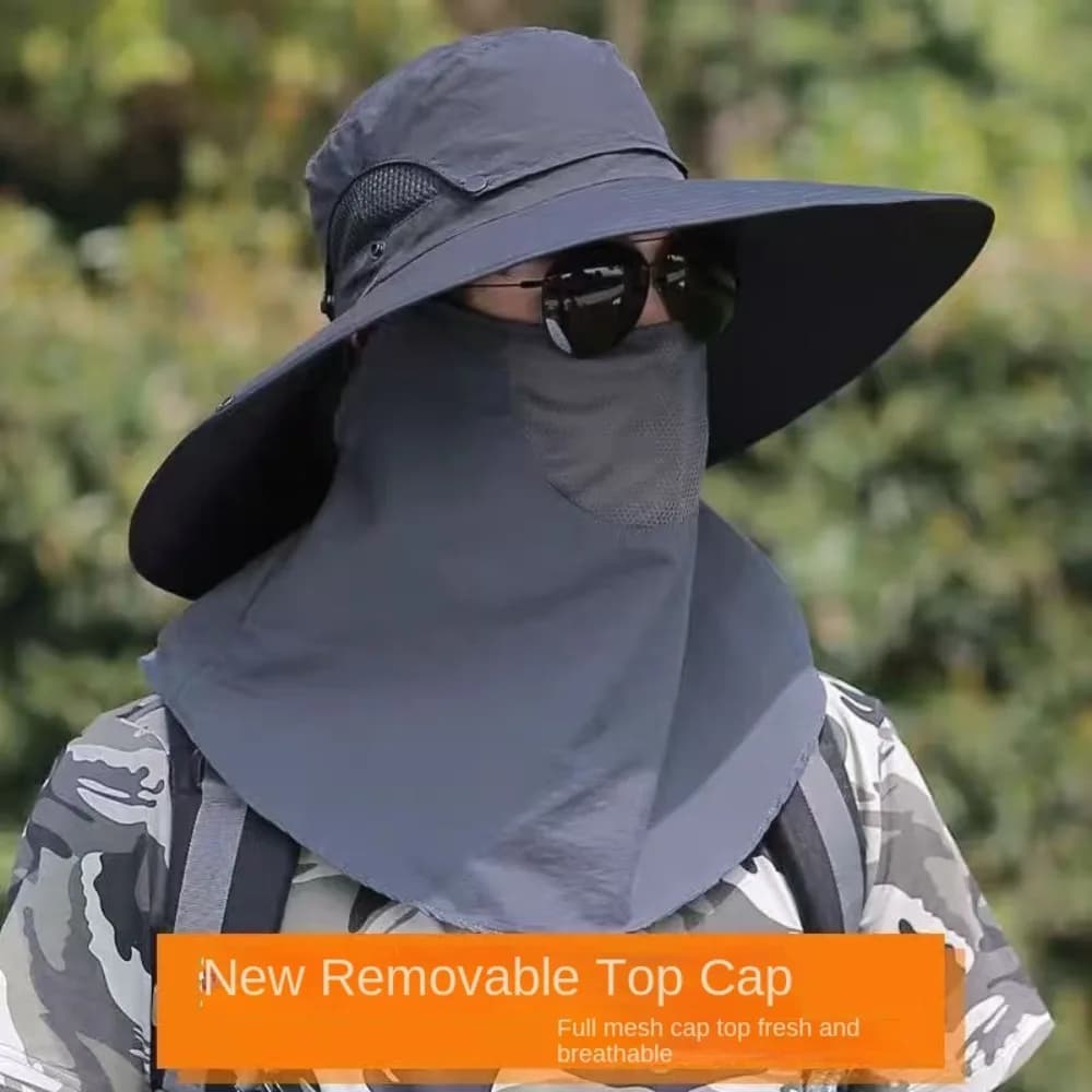 Fishing Caps Caps Mask Set Bucket Hat Sunscreen Wide Brim Fisherman Hat Neck Headband Visor Sun Hat Unisex