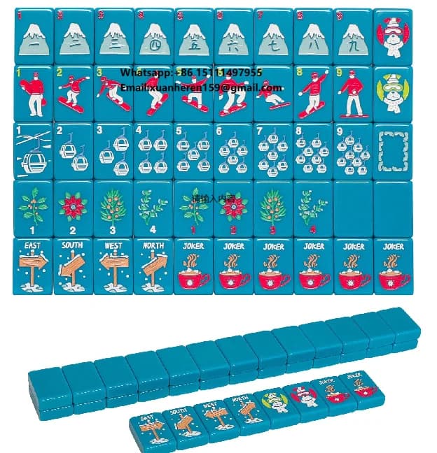 American Mahjong Tile Set with Carrying Bag and Accessories, 160 Acrylic Engraved Mahjong Tiles