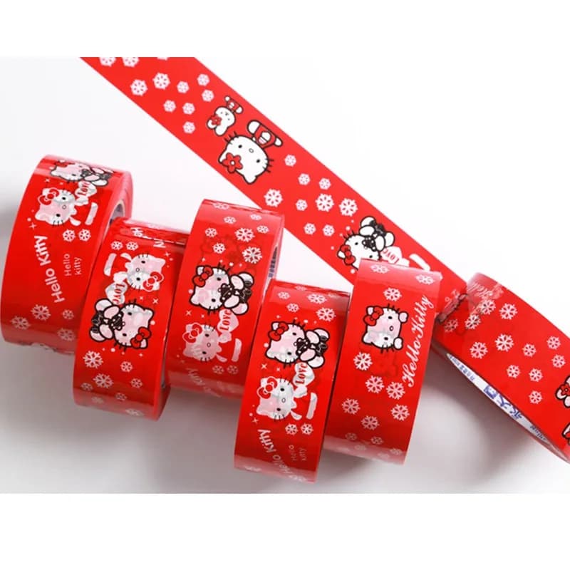 Hello Kitty Wind Wide Tape Cute Cartoon New Large Express Packaging Student Universal Sealing Tape Large Roll 100m Wholesale
