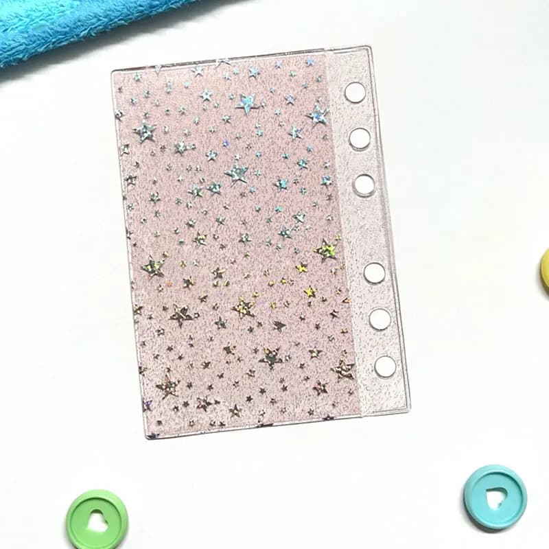 6 pz/lotto 6 fori brillanti sacchetti a fogli sciolti raccoglitore buste raccogliere PVC tasca notebook inserti pagine notebook pianificatore