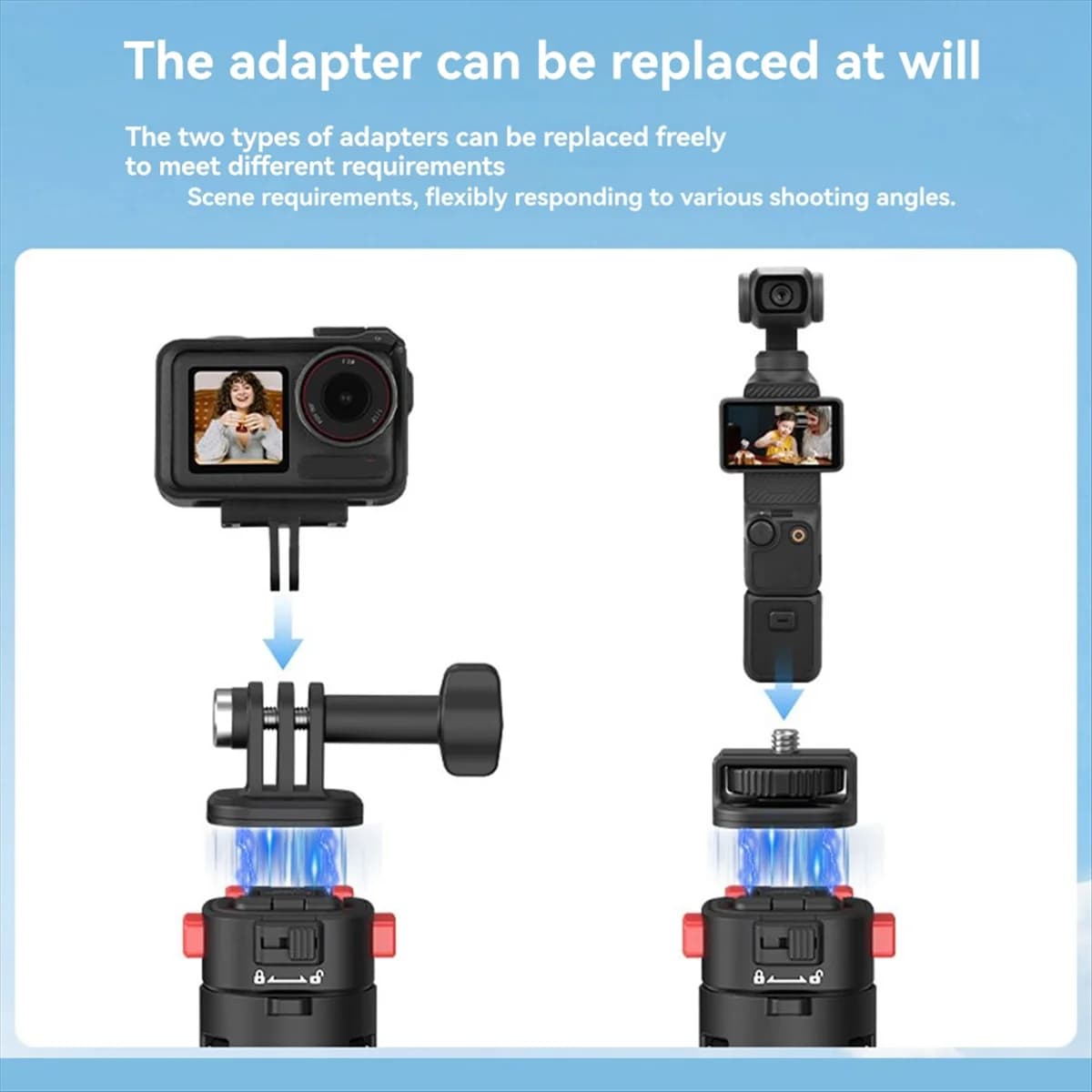 NUOVO Per DJI Osmo Action 5 Pro 4/Pocket 3/Insta360 X5 X4 Fotocamera Selfie Stick/Tripod Accessori per fotografia in streaming live