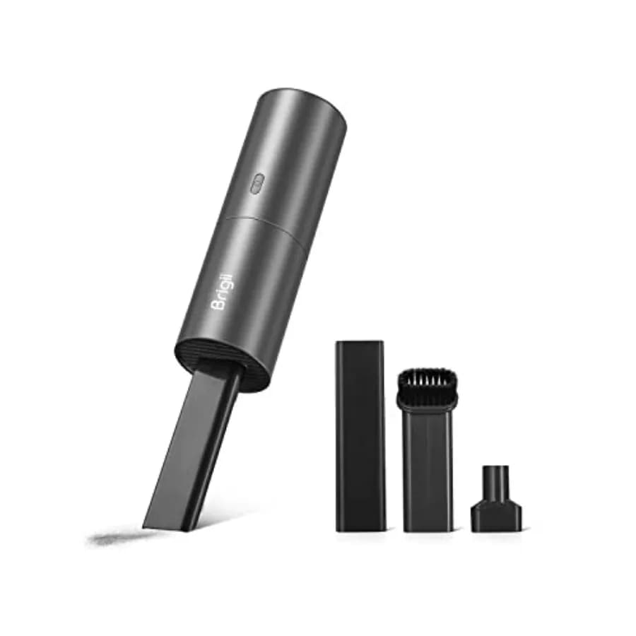 Mini vacuum cleaner for desktop, keyboard, drawer, car interior and crevices: cordless USB-rechargeable handheld dust buster bl