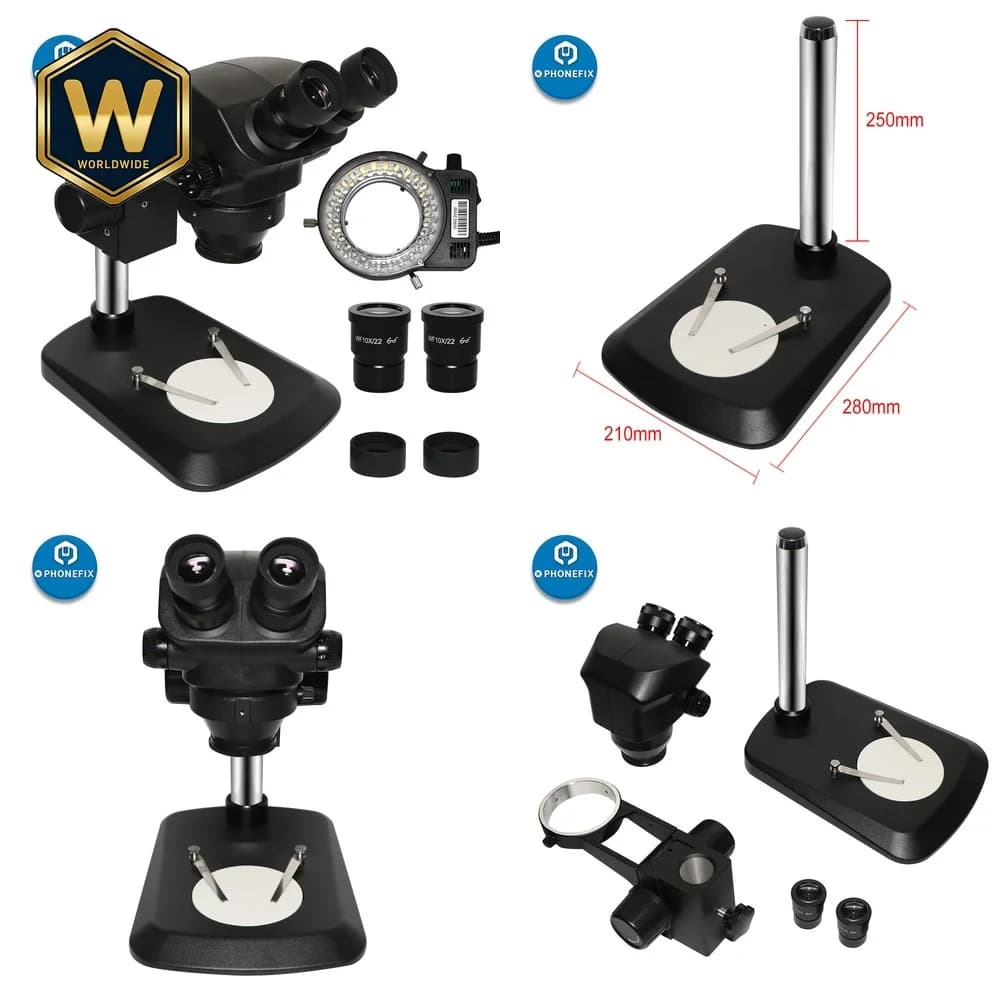 Microscopio Stereoscopico per Ricerca Biologica di Laboratorio e Ispezione Industriale, Microscopio Binoculare HD con Zoom Continuo