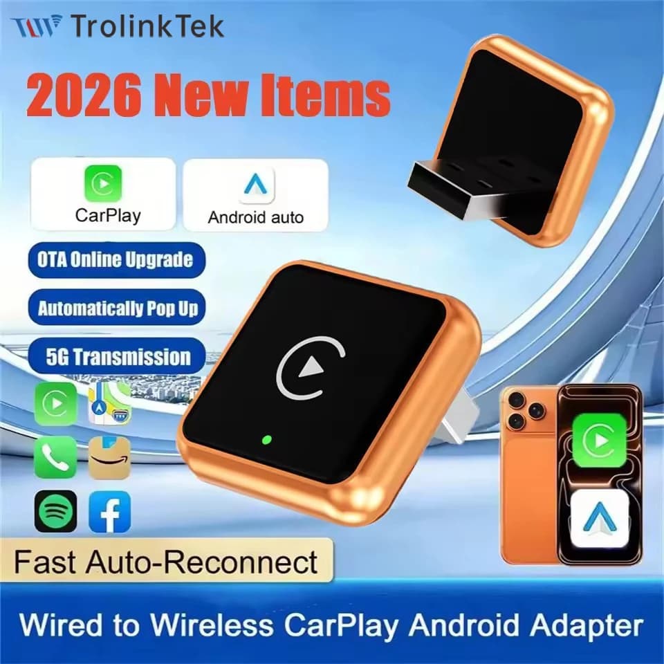 CarPlay Wireless 2in1 Adapter for iPhone and Android Auto, AI Smart Box with WiFi 5GHz, Plug & Play, Compatible with iOS 10+ and CarPlay Converted
