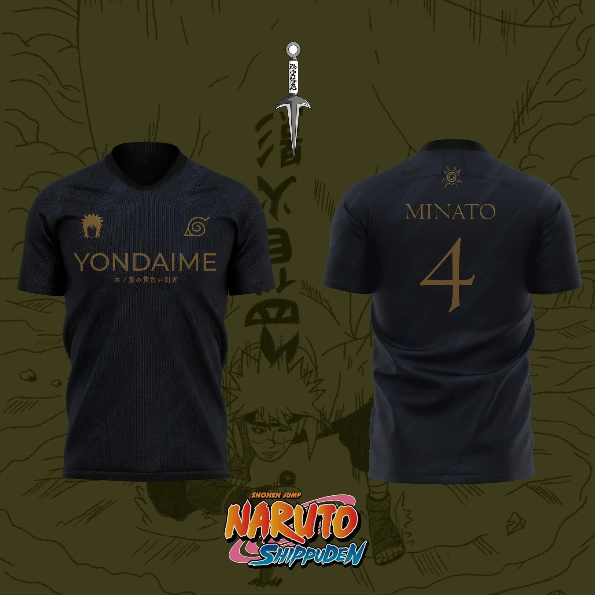 Maglia da Calcio 3D Stampata NARUTO Anime MINATO NAMIKAZE NO.4 2026 Bandai per Uomo, T-shirt Sportiva Estiva Casual per Bambini/Adulti Y2k