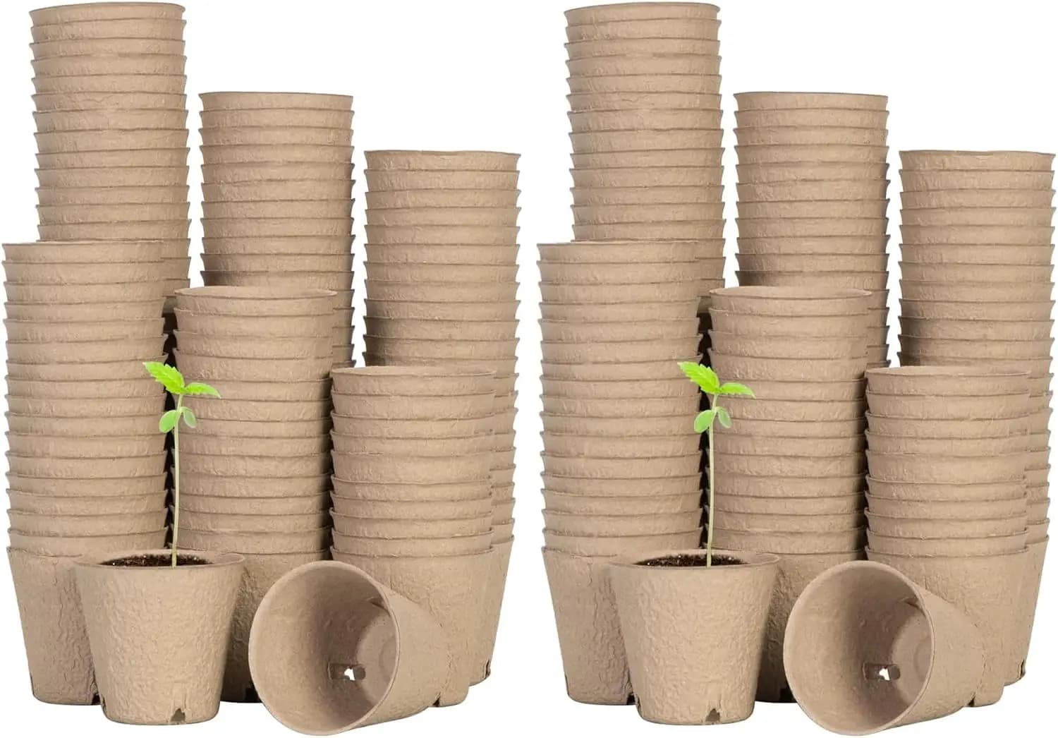 Seed Starting Peat Pots, 240 Count, 3.15-Inch Round Nursery Pots with Drainage Holes, Includes 20 Plant Markers, 120 Pieces, for Flowers, Vegetables, and Plants