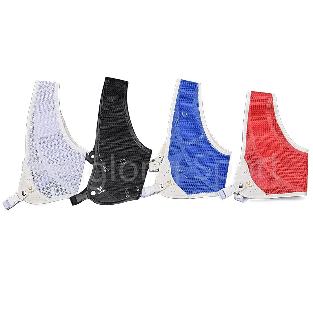 Protezione per il petto da tiro con l'arco, protezione professionale per il petto per tiro con l'arco, adatta per il tiro con la mano destra, nero rosso blu bianco, 1 pezzo/lotto