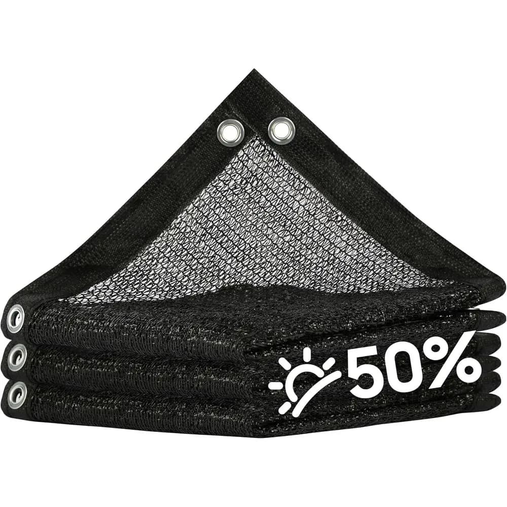 Custom 15T x 60T Outdoor Shade Tarp, 50% Sunblock Netting, Grommets & Zip Ties Included for Garden Protection