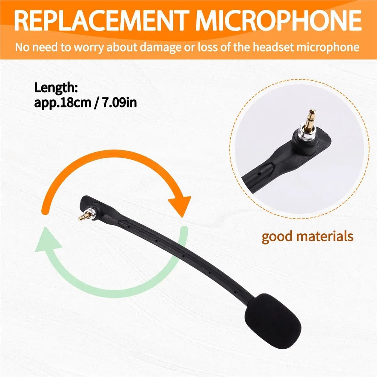 Top for game microphone 18 cm/7,09 inches long for game headphones Astro A40 headphones by game repair parts plug-in E74A