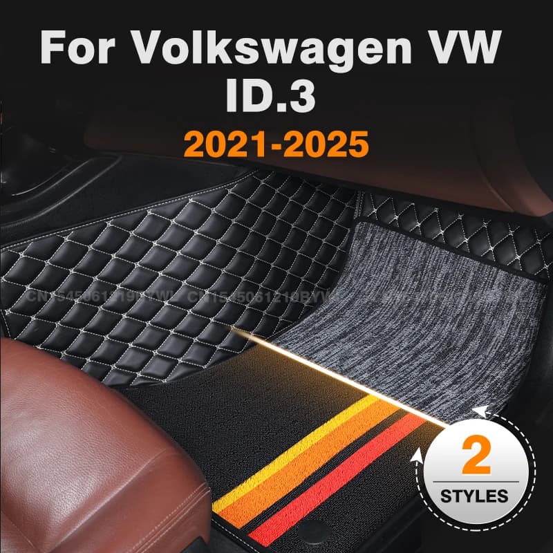 Per Volkswagen VW ID.3 2021-2025 24 23 22 Personalizzato Doppio strato Tappetini Auto Tappeto Copertura Dettagli interni Accessori