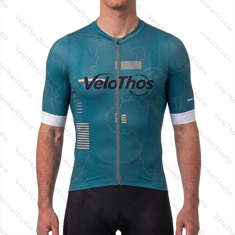 VeloThos Cycling Jersey Set Short sleeve and Bib Shorts Sport Camping Pro Race Bicycle Clothing MTB Ropa Maillot for Men Summer
