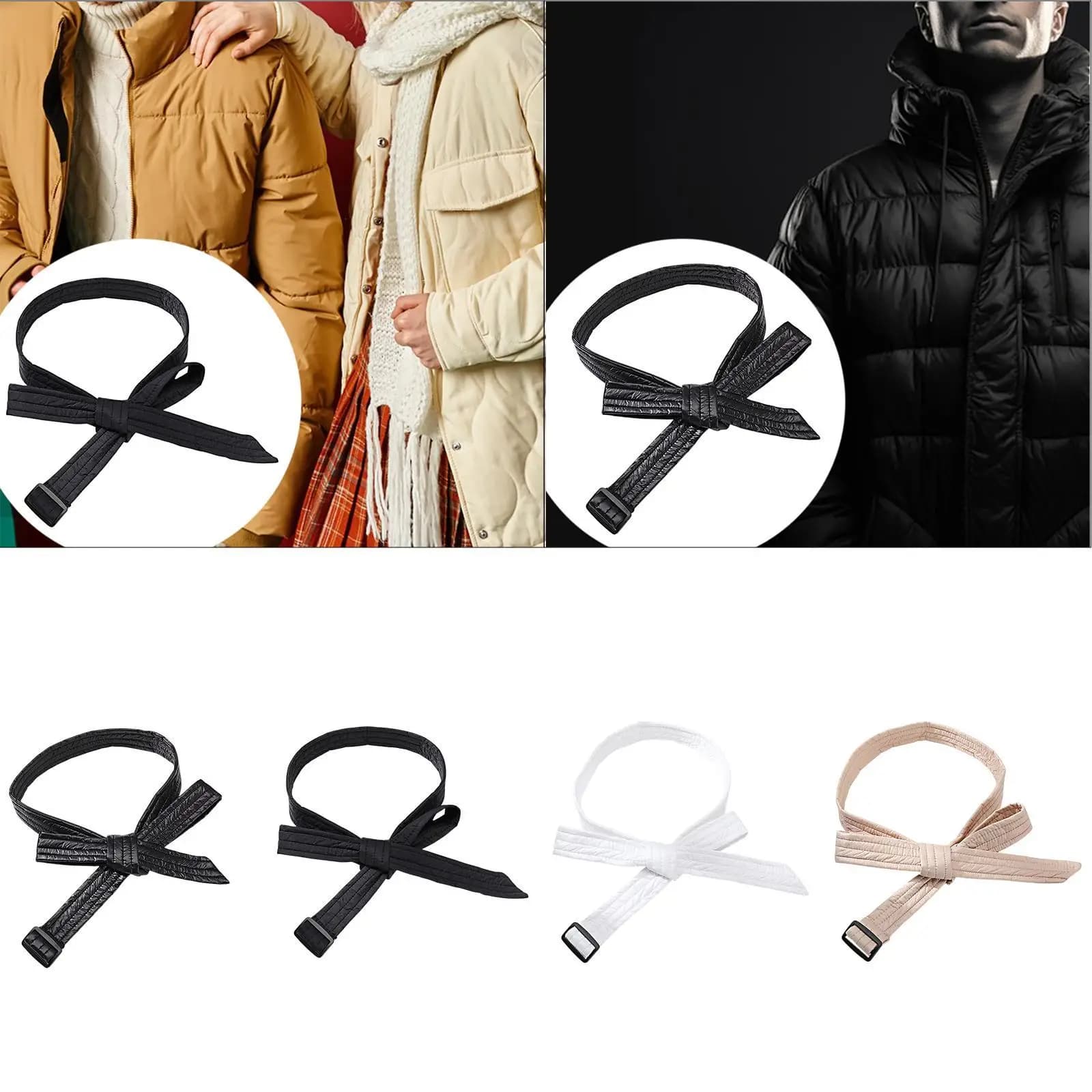 Cintura per Piumino, Cintura per Giacca Imbottita, Cintura Leggera Imbottita in Cotone per Donna, Cintura Trendy per Cappotto Imbottito, Accessorio Decorativo per Abbigliamento