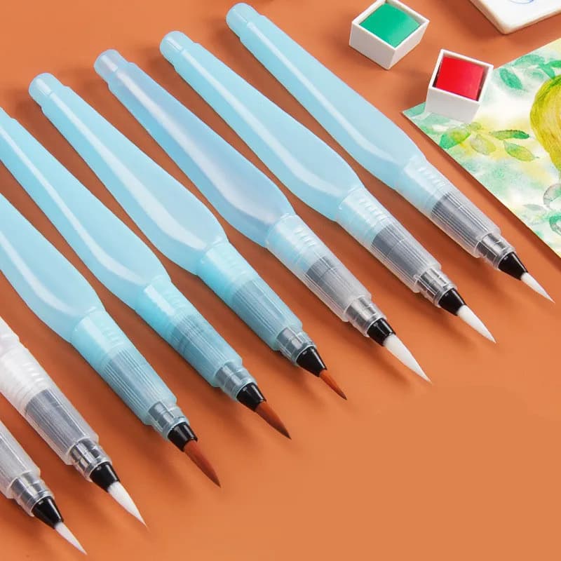 3pc/6pc Watercolor Brush Set Water Pen Refillable Water Brush Hook Line Calligraphy Painting Tools Fountain Pens Art Supplies