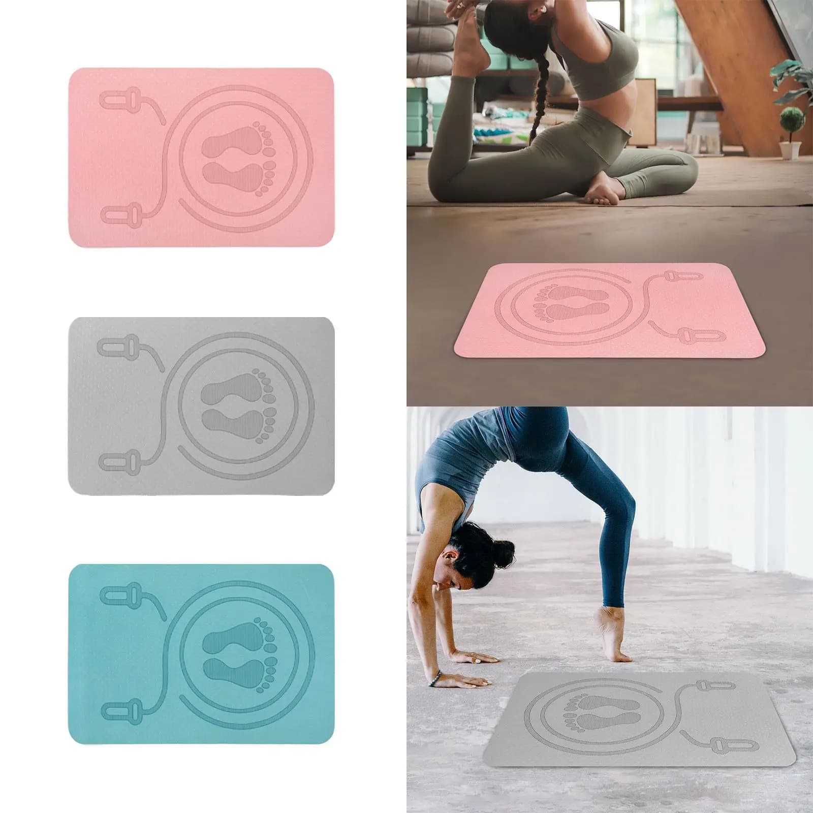 Tappetino per Saltare con Corda, Protezione per Pavimenti Interni ed Esterni, Assorbimento degli Urti, per Uomini e Donne, 60x40 cm, Tappetino per Esercizi Fitness