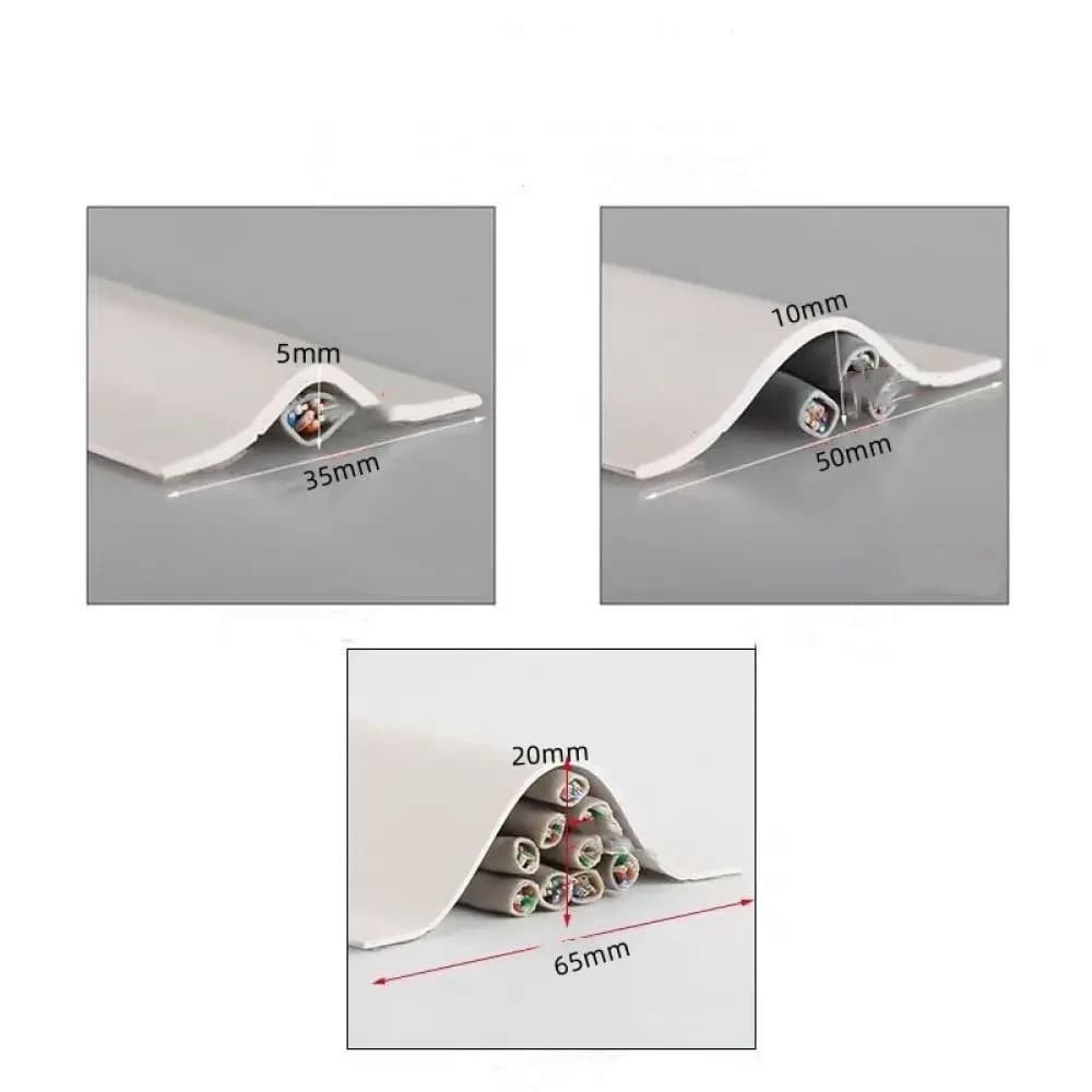 Flexible Floor Wire Raceway PVC Cable Protector Management Strip Cord Hider For Office Home Interior Decor Safety