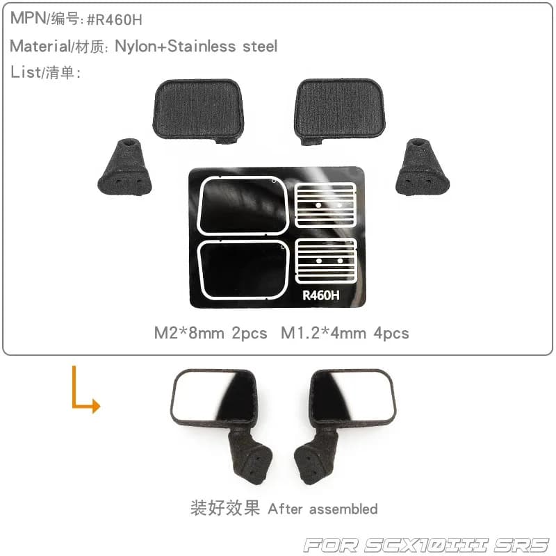Kit Parapioggia e Specchietti Laterali per Axial SCX10 III 1987 Toyota SR5 1/10 RC Crawler - Accessori per Finestrini e Guarnizioni Antipioggia