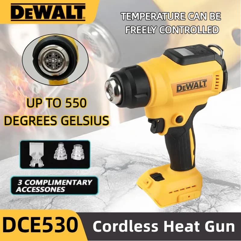 Pistola Termica Cordless DEWALT DCE530 300W, Soffiatore Termico ad Alta Potenza per Saldatura e Termoretrazione, Compatibile con Batterie DEWALT
