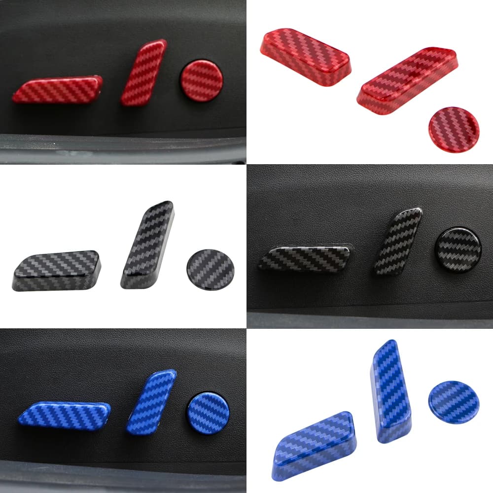 6Pcs Car Interior Seat Adjustment Button Cover Protector Decoration Trim Sticker Accessories For Tesla Model 3 Y 2016 - 2023