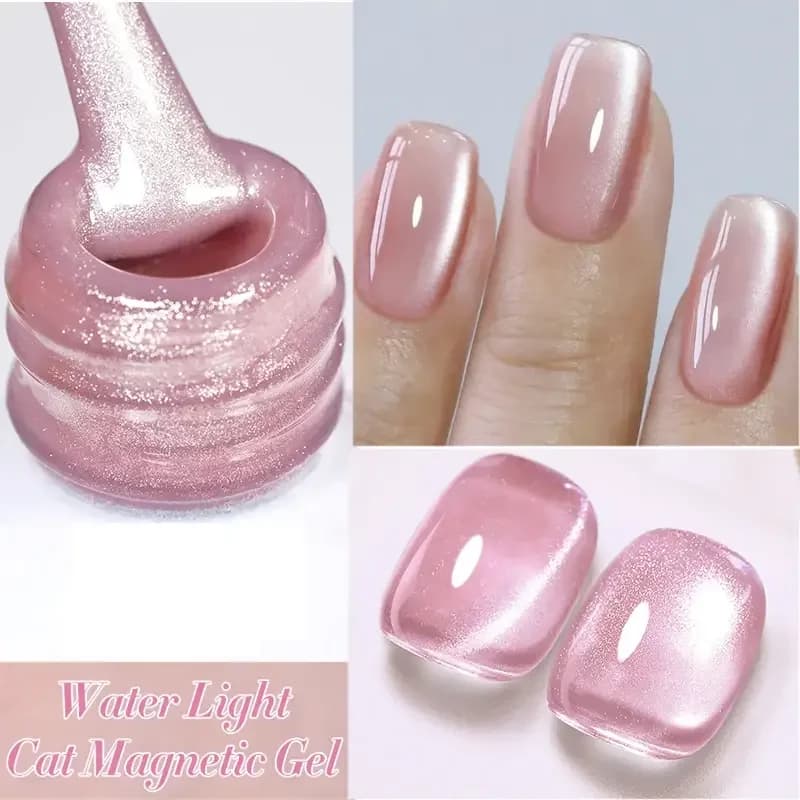 BORN PRETTY Smalto per unghie gel magnetico con gatto rosa chiaro d'acqua Aurora Spar Glitter Perlina di vetro Soak Off Vernice semipermanente a LED UV