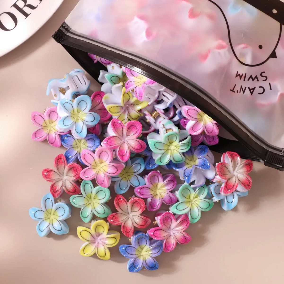 10 Pezzi Piccole Mollette per Capelli a Forma di Fiore per Bambina, Stile Cartone Animato Y2K, Fermagli Laterali, Accessori per Capelli