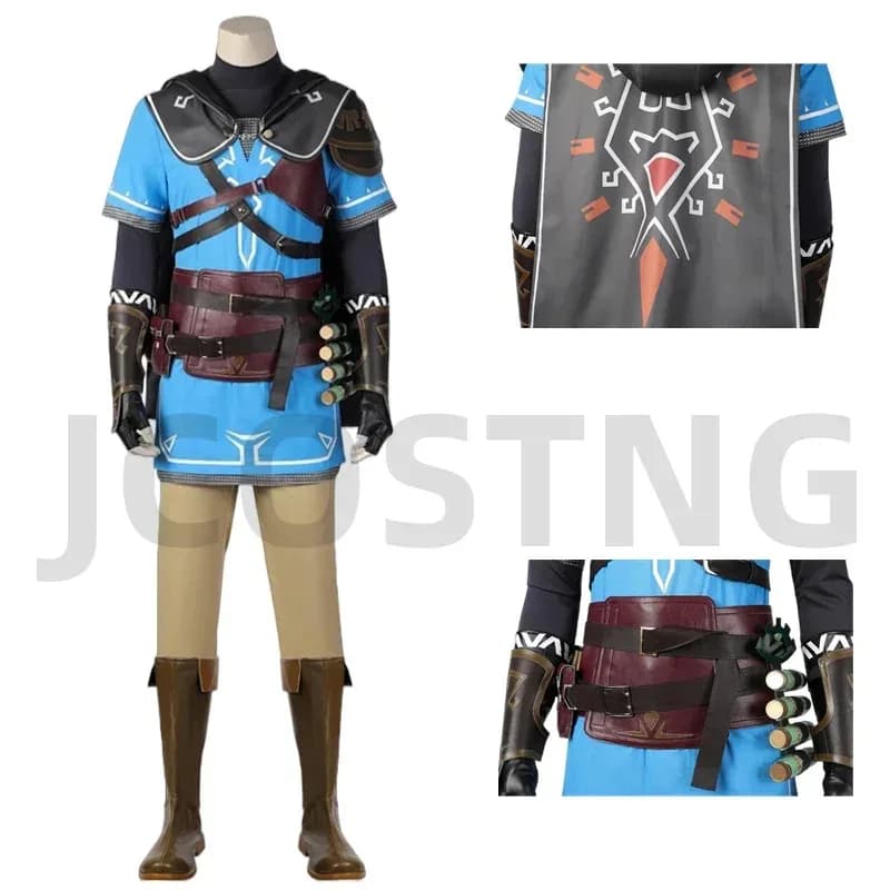 Hot The Legend of Link Set completo Zelda Cappotto Top Pantaloni per unisex adulto Bambini Halloween Party Costume Cosplay Performance Un