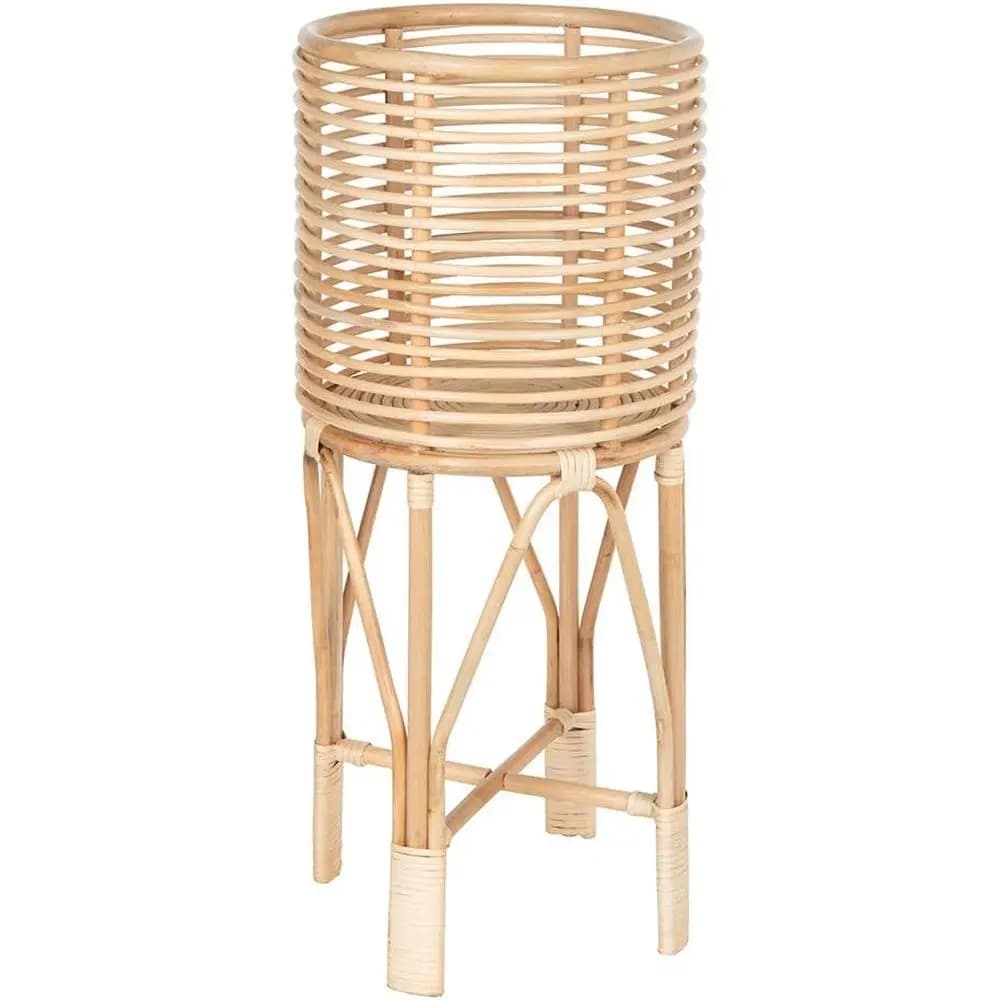 Tiered Rattan Plant Stand - Medium, Natural Brown, Home Storage and Plant Pot Holder