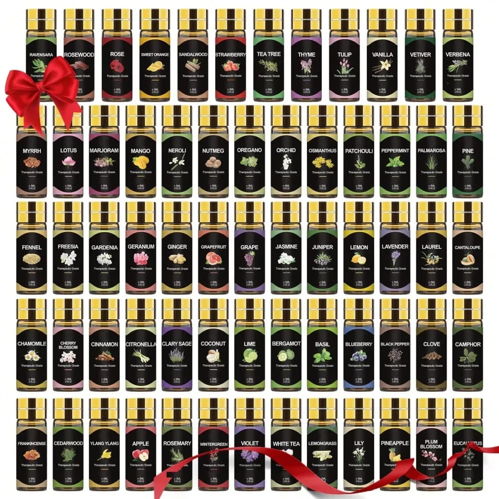 Oli essenziali, set regalo da 40 pezzi da 5 ml (0,17 fl.oz) per diffusori di aromaterapia, umidificatori, kit di oli essenziali per diffusore, umidificatore.