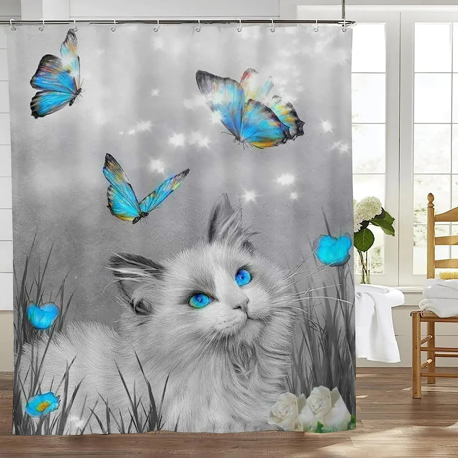 Set di tende da doccia con zucche di Halloween, simpatico cartone animato, teschio, strega, luna, vacanza, decorazione per il bagno dei bambini, schermo da bagno con Hoo