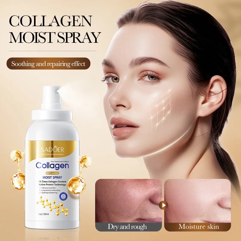 Spray idratante al collagene, spray toner idratante antirughe Idratazione accurata Spray nebulizzatore a penetrazione rapida per il viso