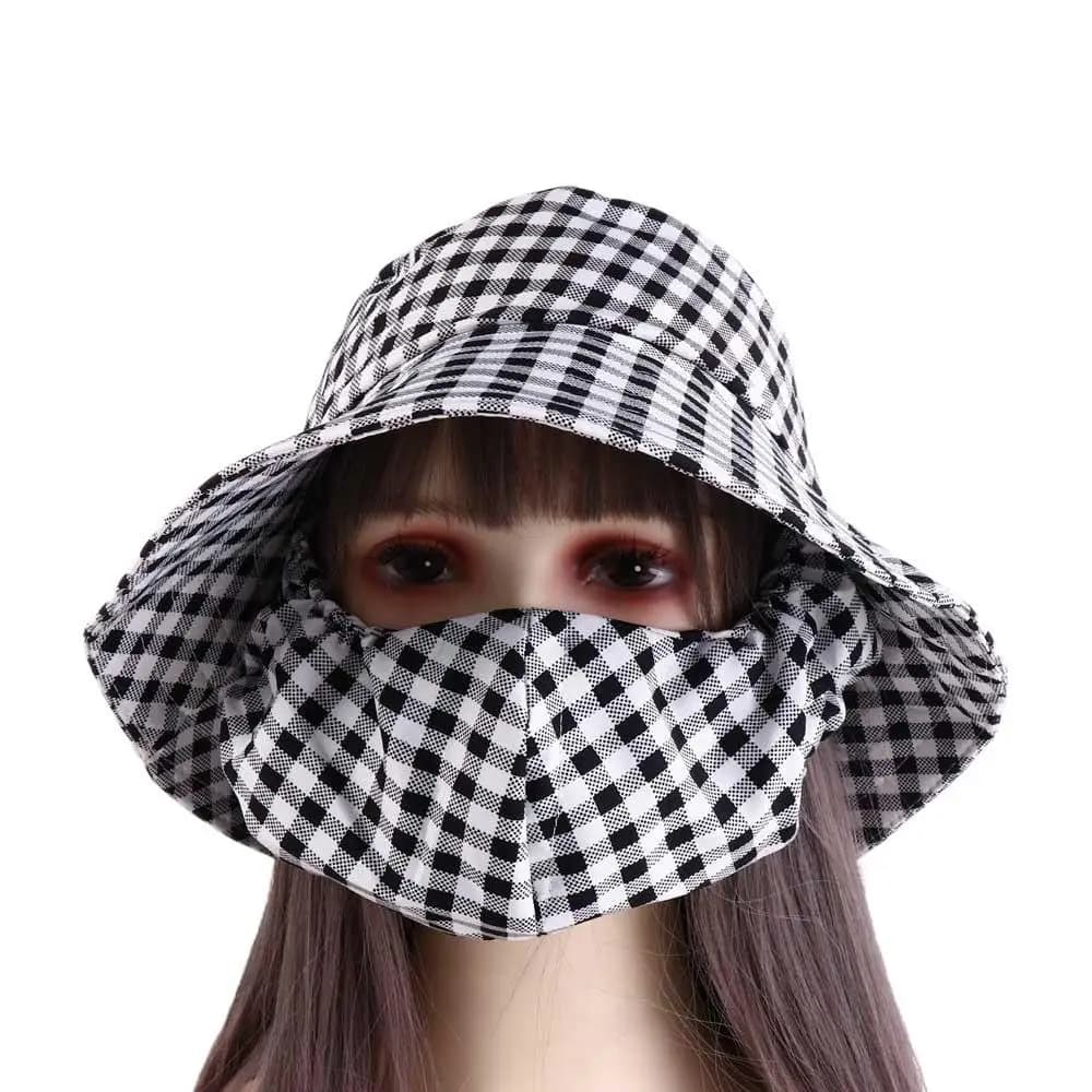 Portable Sun Protection Women Sun Hat Cover Face Cap Face Mask Sunscreen Mask Climbing Cap Farm Work Cap Bucket Hat Riding