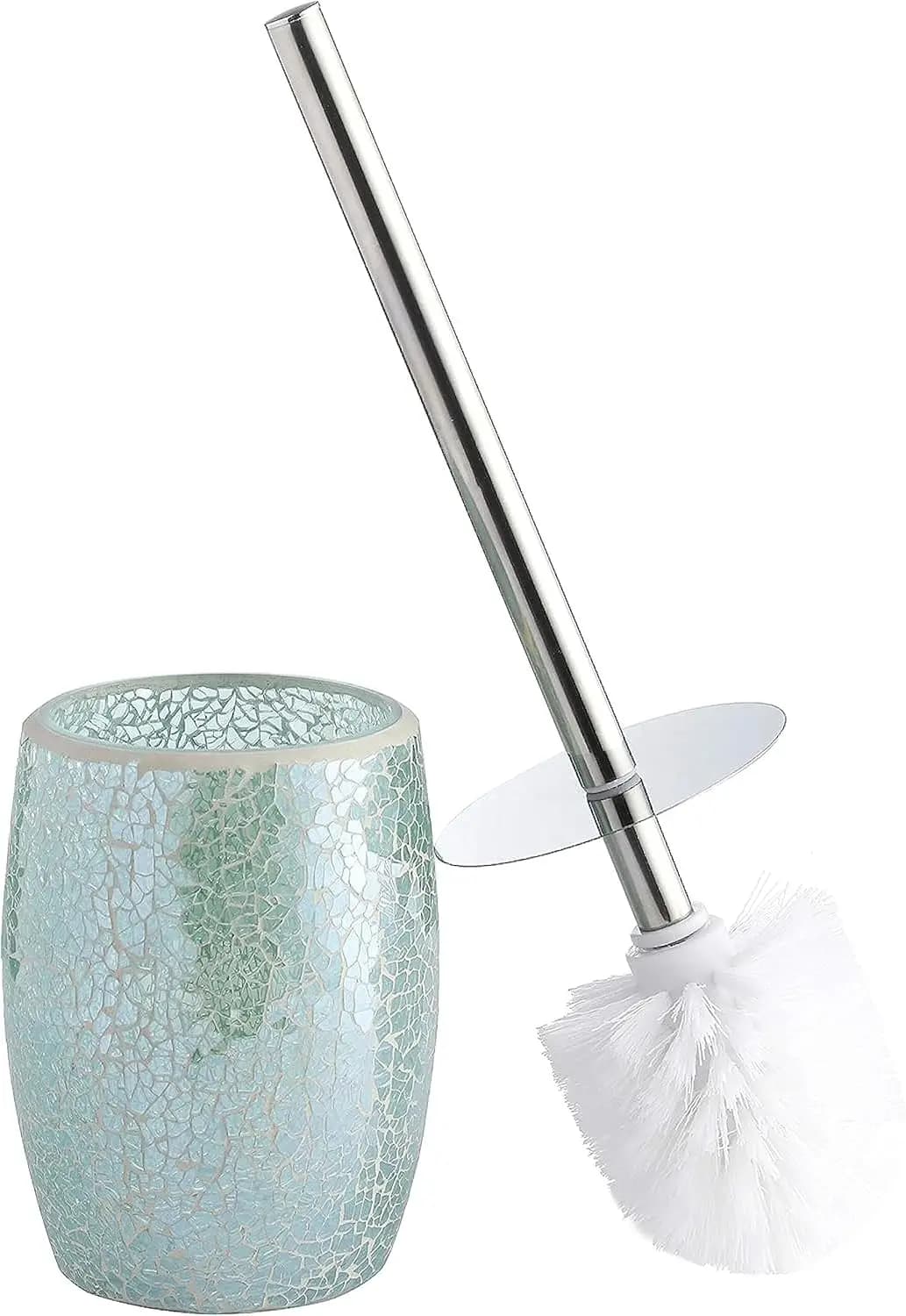 Set di Spazzole per WC in Mosaico di Vetro Turchese – Accessorio Moderno per il Bagno