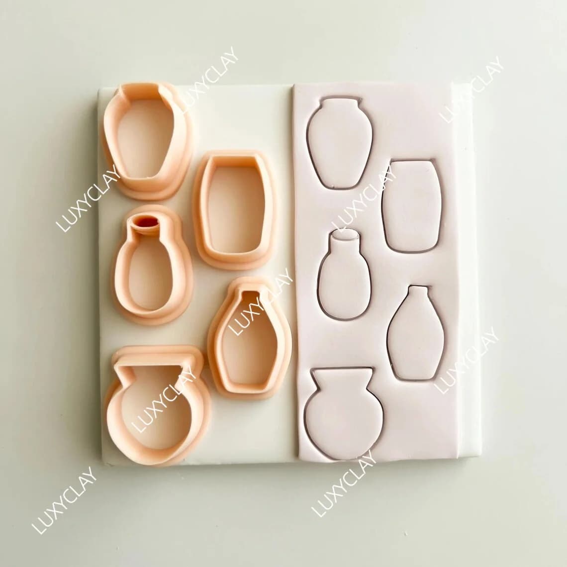 5pcs/set Vase Shape Polymer Clay Molds, Abstract Vase Pattern Polymer Clay Cutters for DIY Pendants Earring & Jewelry Making