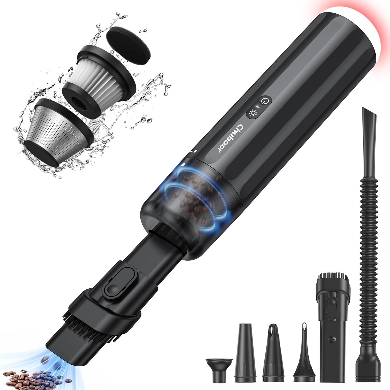Chuboor Aspirapolvere per auto 13000Pa Potente pulitore wireless Forte aspirazione Pulizia auto portatile Elettrodomestico portatile