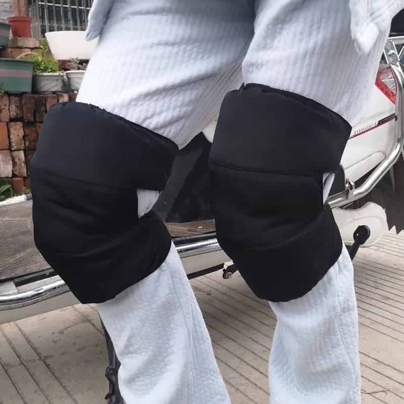 Ginocchiere termiche regolabili per moto, calde, protettive, antivento, a prova di freddo, ginocchiere, uomo, donna, isolamento ispessito