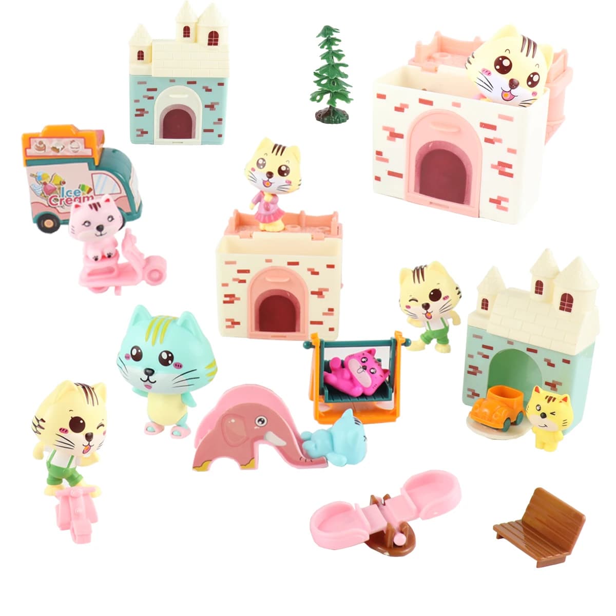 Fai finta di giocare giocattolo moda Mini animali domestici vasca da bagno per gatti per bambini gioca a casa accessori giocattolo per bambini miglior regalo che gioca a casa giocattoli
