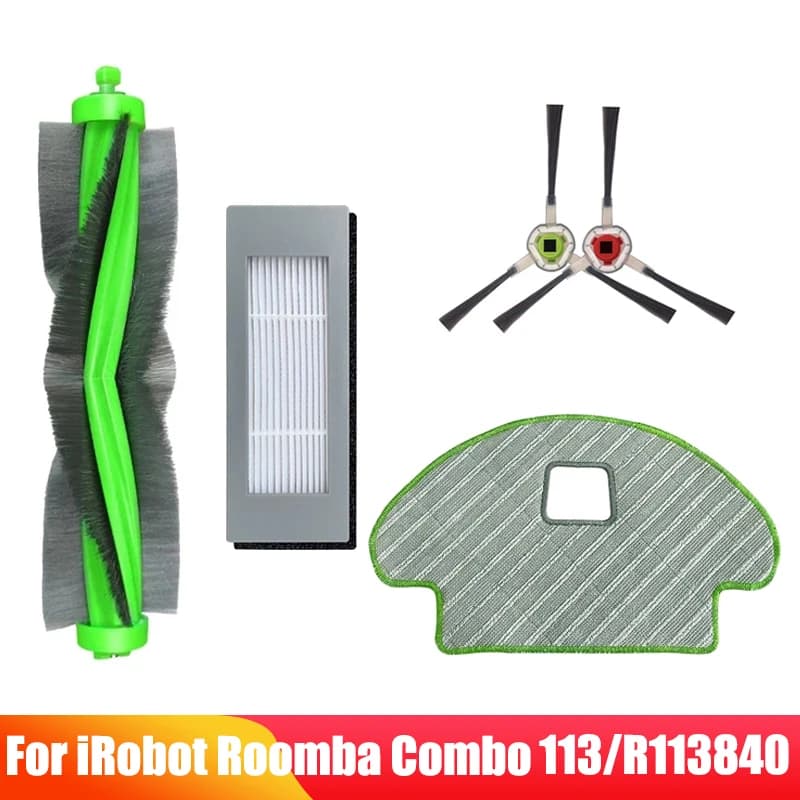 Parti sostituibili dei panni del mop del filtro Hepa della spazzola laterale principale per iRobot Roomba Combo 113 R 113840 Accessori per aspirapolvere robot
