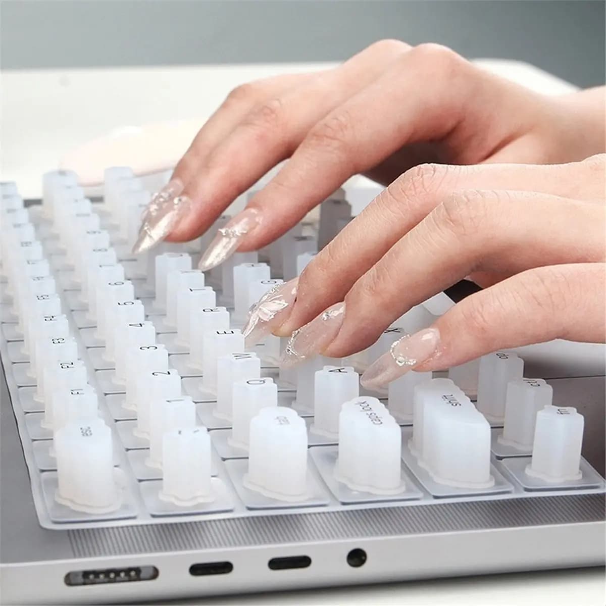 NEW FACTORY~Nails Silicone Keyboard Protective Film for Laptop Nails Long Nails Button Cap Dust Proof Scratch Proof