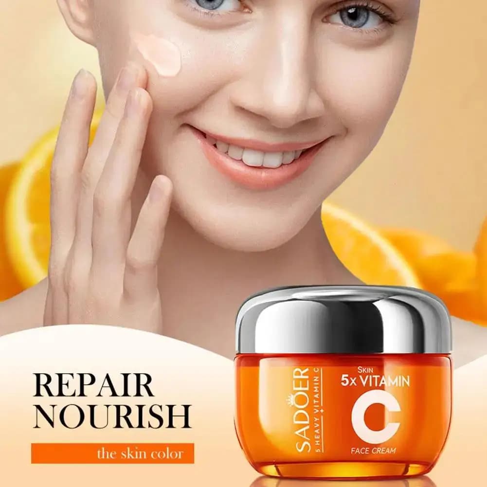 SADOER Face Cream Vitamin C Skin Care Face Skin Hydrating Anti-wrinkles Whitening Creams for Moisturizing Face Skin Care