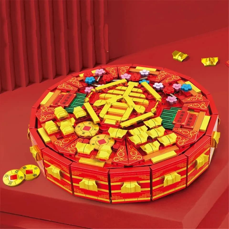 Creativo 1184PCS Building Blocks Confezione regalo di Capodanno cinese Scatola di caramelle Giocattoli educativi per bambini Per bambini Adulti Regali del festival